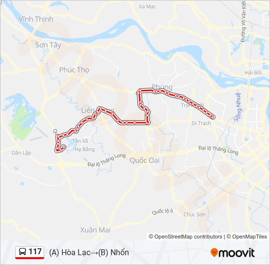 Lộ trình chi tiết tuyến xe buýt 117 Hà Nội